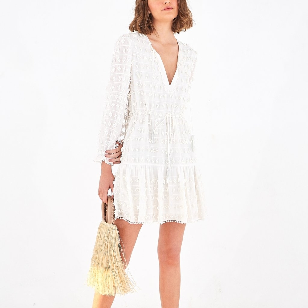 Farm Rio Fringe Detail Mini Dress